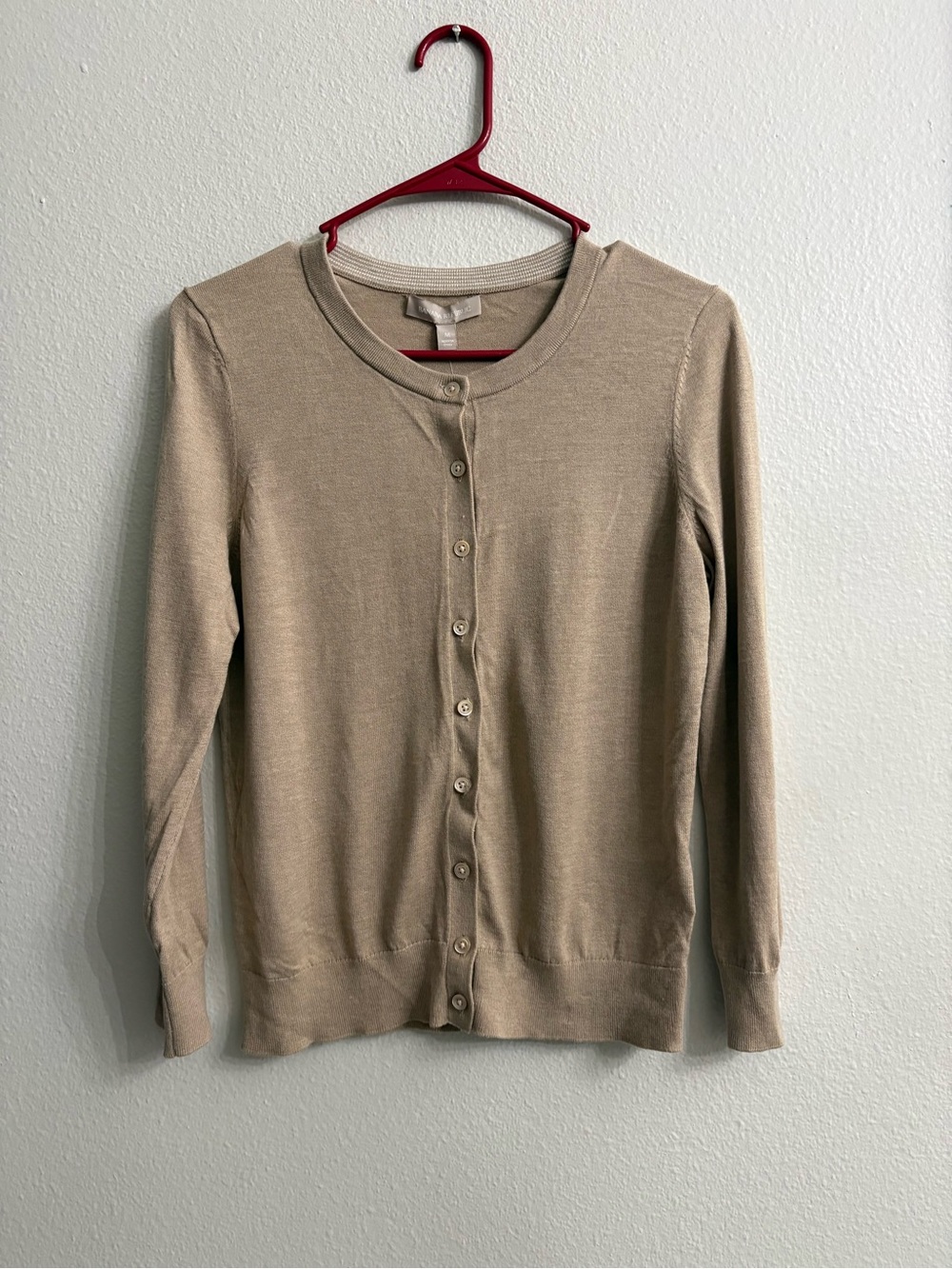 Banana Republic Beige Crewneck Button Cardigan - Women